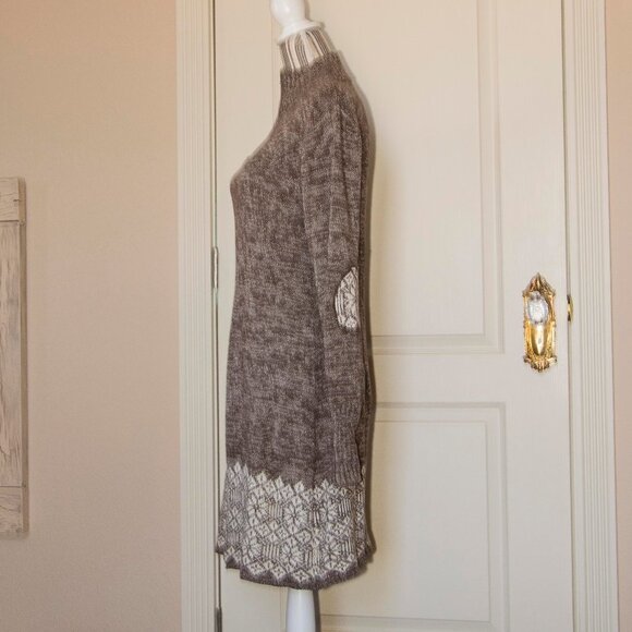 Soybu Sweater Sweater Dress Heather Brown & White L - Picture 4 of 9